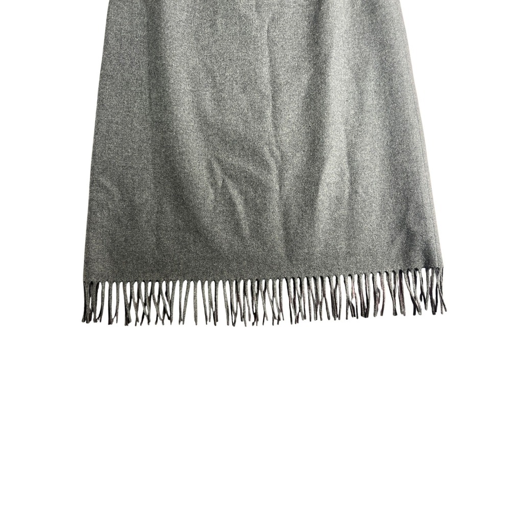 Pendleton Gray 100% Virgin Wool Fringe Hem Midi Skirt Size 8 Lined A-Line - Picture 4 of 9